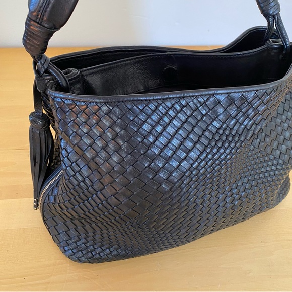 Black Woven Bag Massimo Dutti Large Leather Purse Tassel - Picture 7 of 10